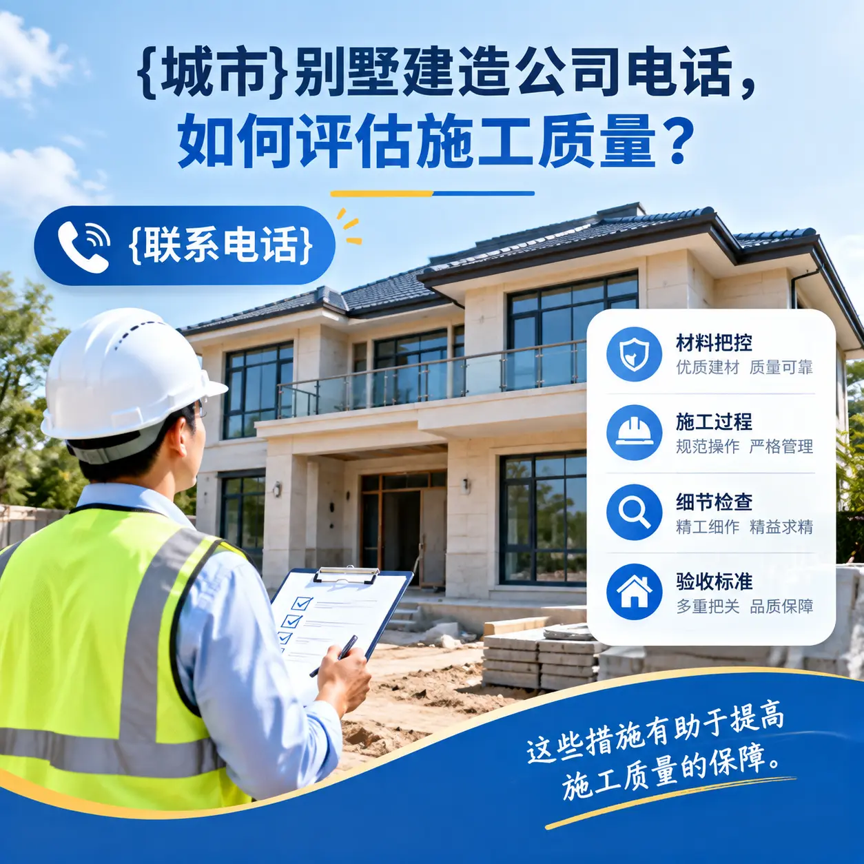 江口别墅建造公司电话，如何评估施工质量？