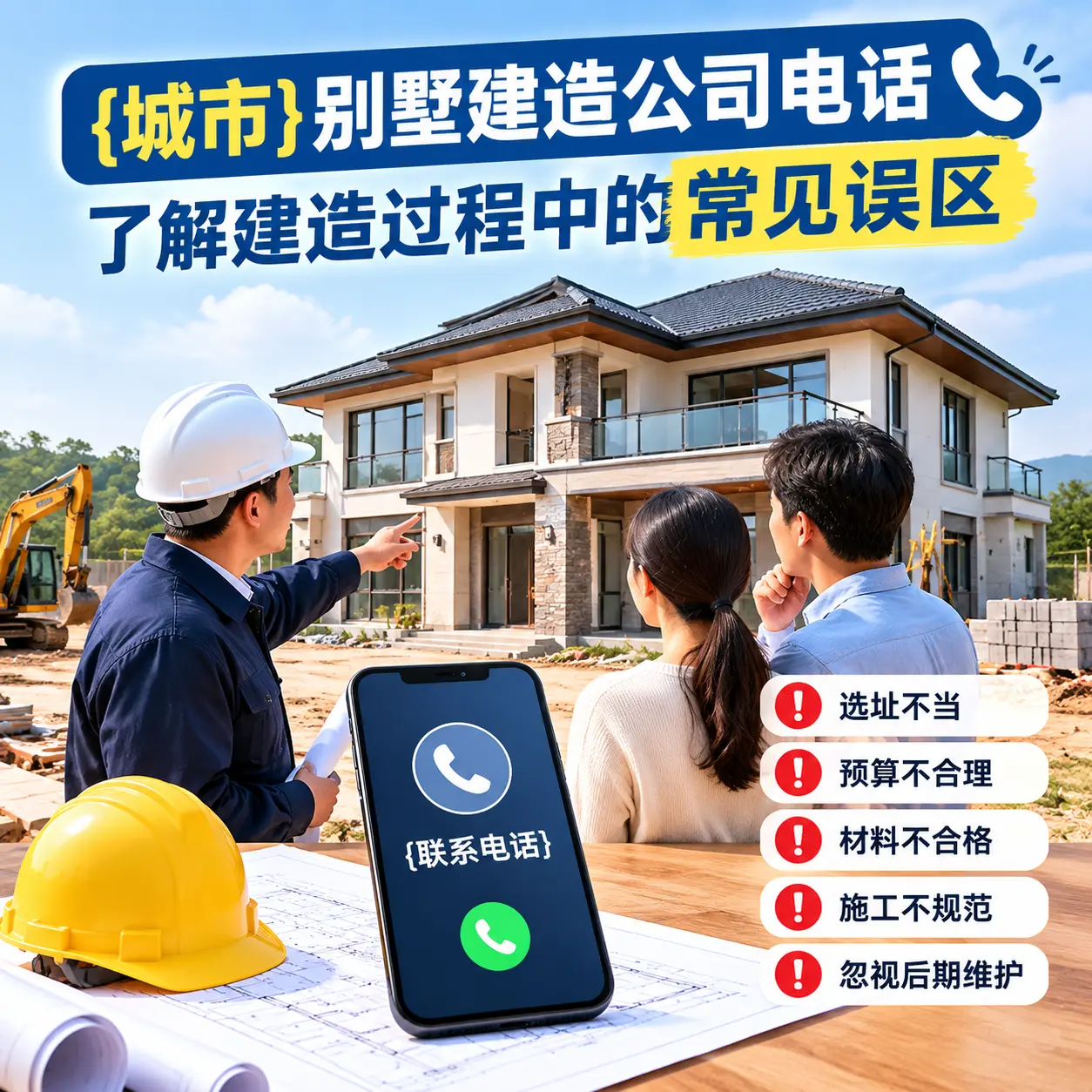 江口别墅建造公司电话,了解建造过程中的常见误区